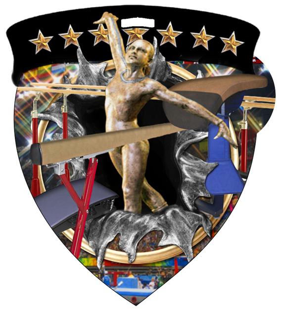 Female Gymnastics Color Shield Medal