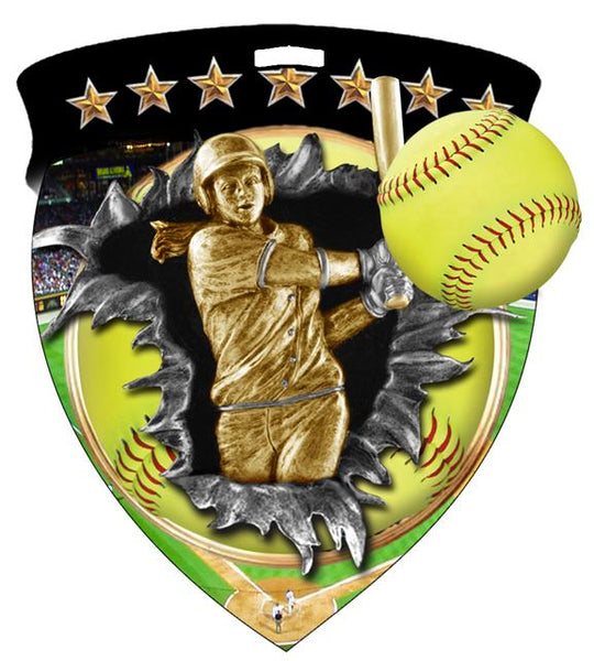 Softball Color Shield Medal