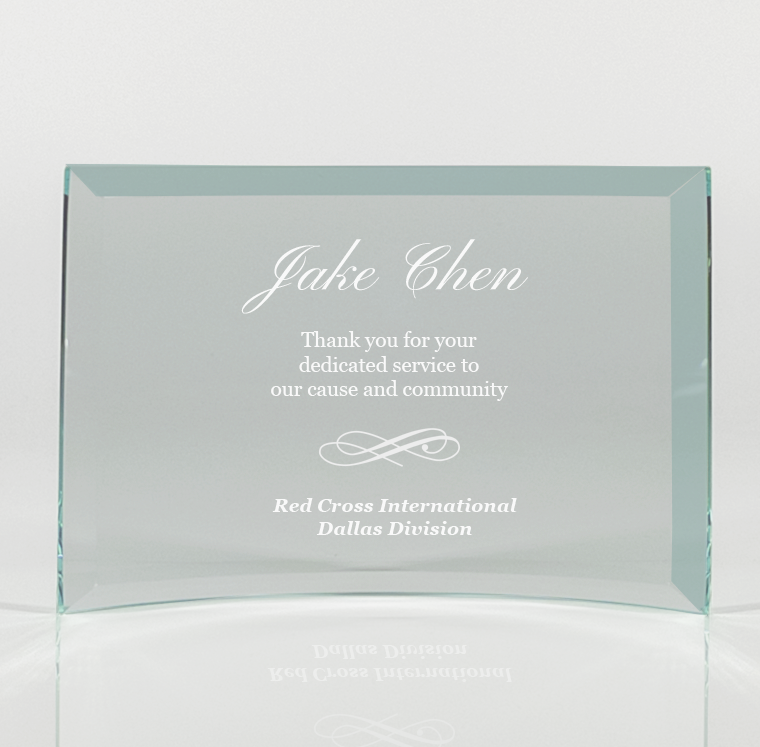 Jade Curved Glass Plaque