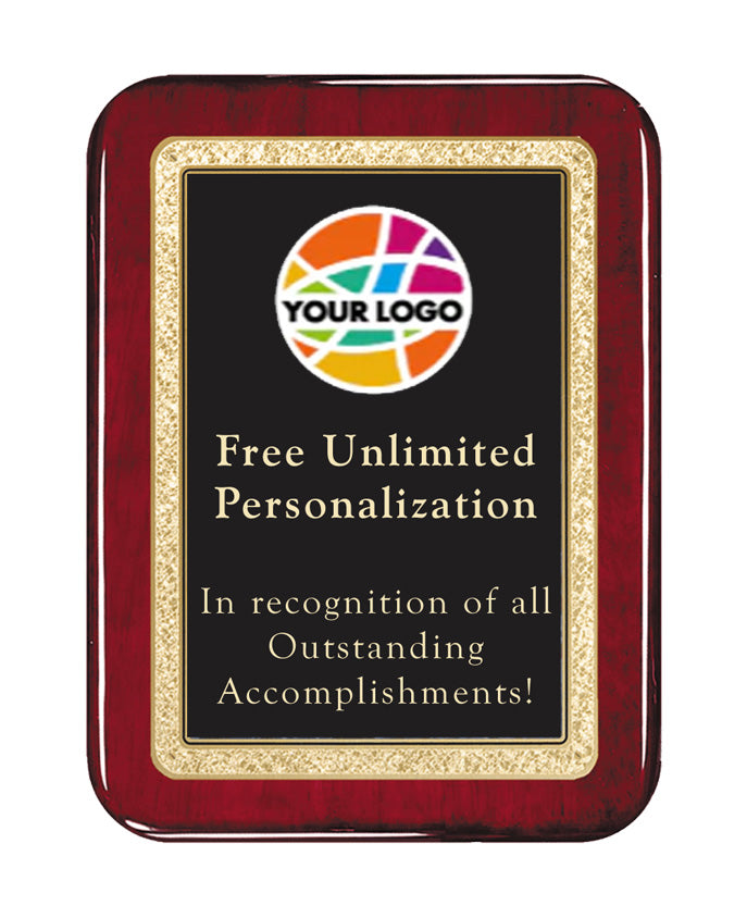 Color Printed Classic Marble Rosewood Rounded Plaque