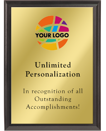 Color Printed Value Plaque Award With Gold Plate