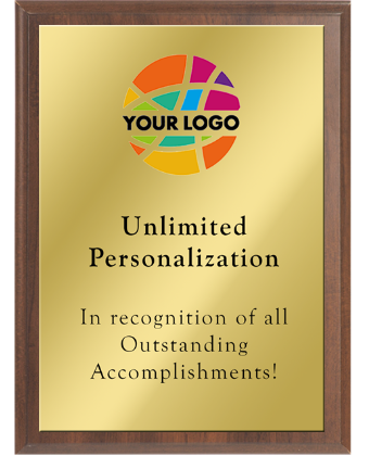 Color Printed Value Plaque Award With Gold Plate