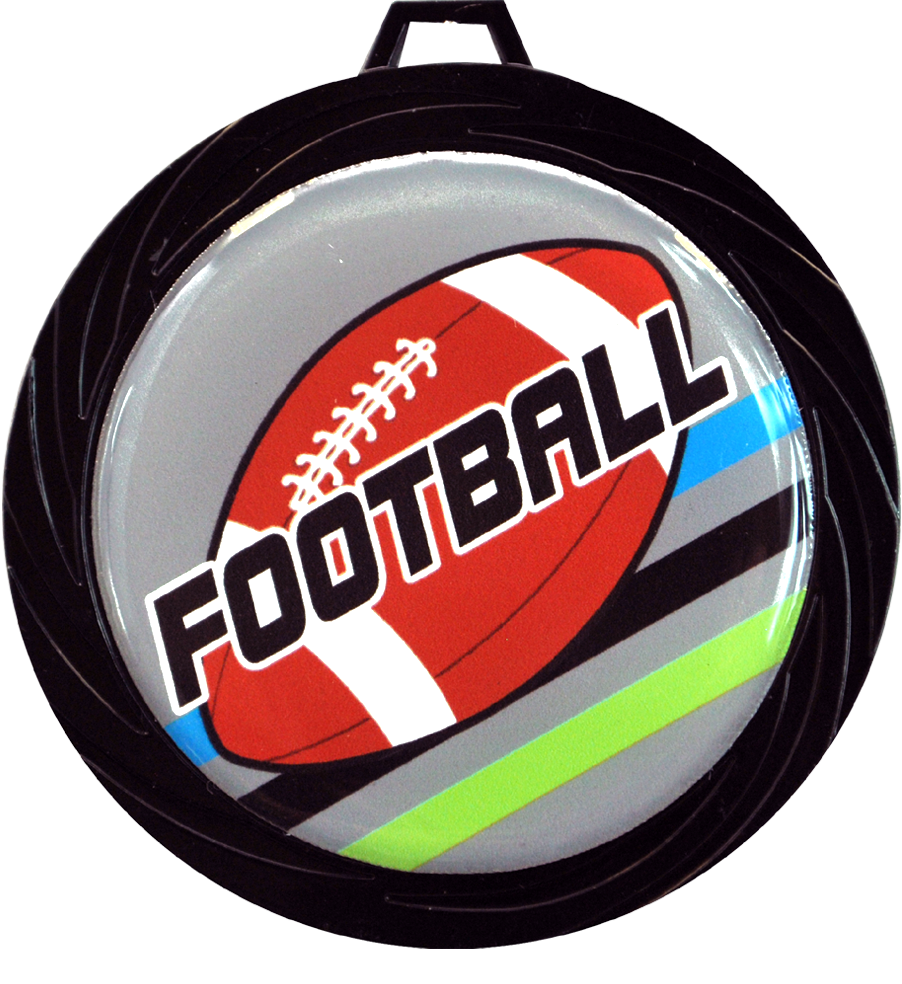 Black Lazer Football Medal