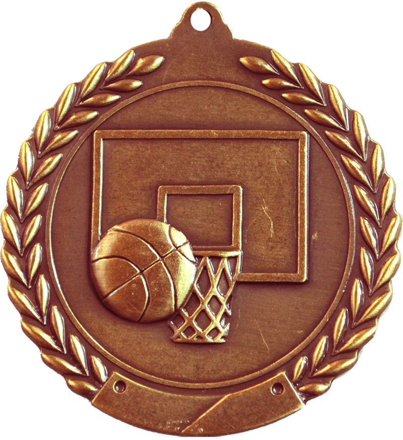 Bronze Cheap Wreath Basketball Medal