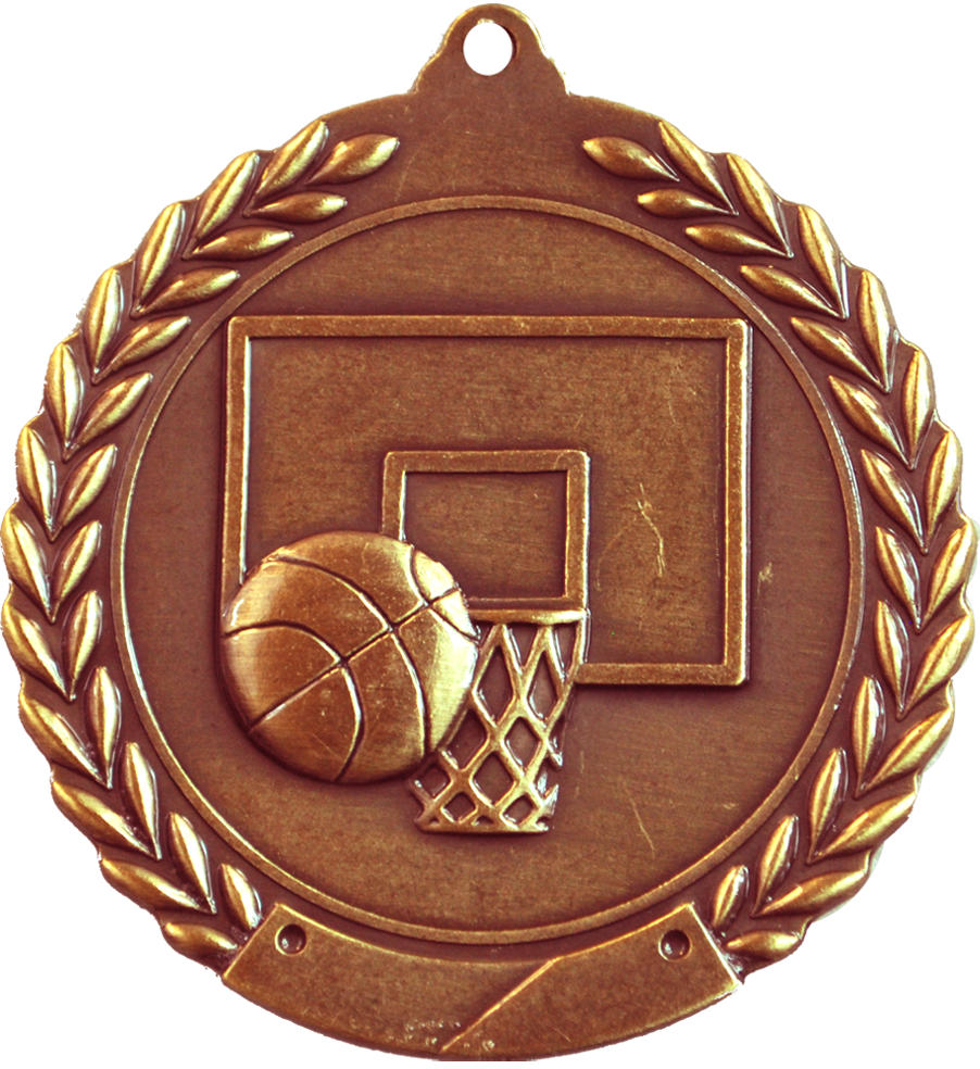 Bronze 2.75" Wreath Basketball Medal