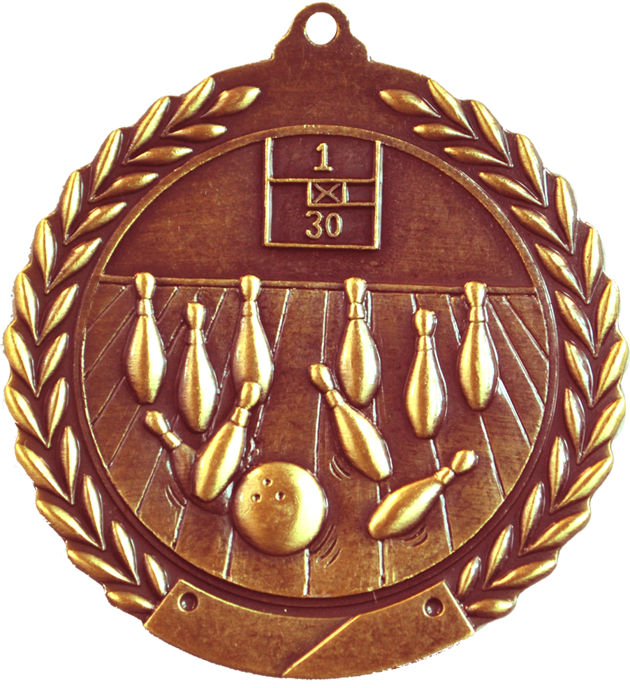 Bronze Cheap Wreath Bowling Medal