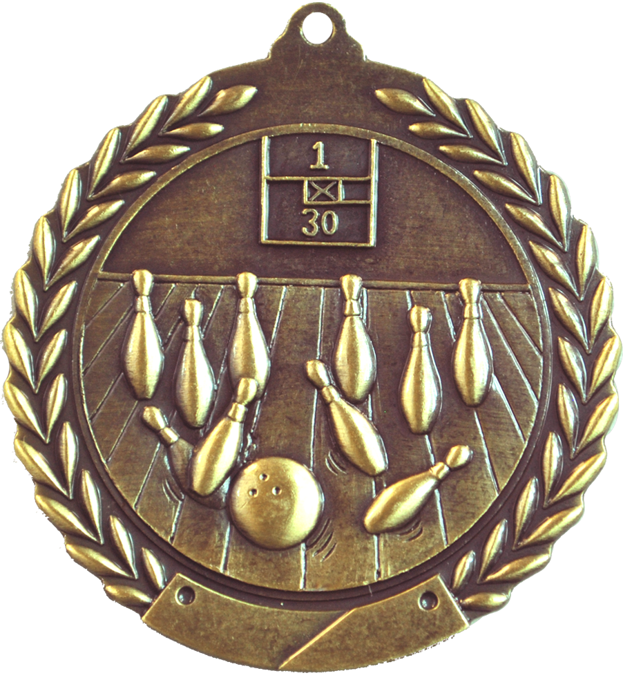 Gold Cheap Wreath Bowling Medal