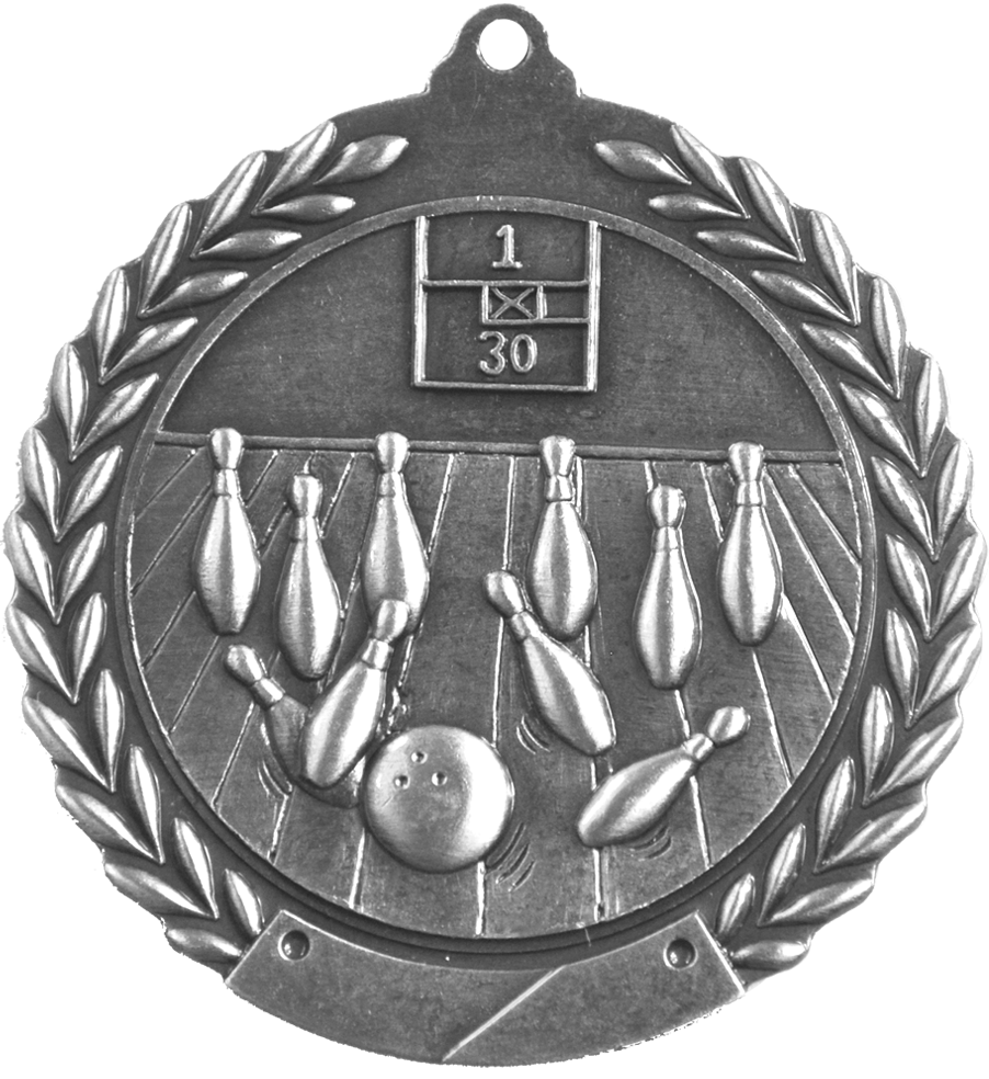 Silver Cheap Wreath Bowling Medal