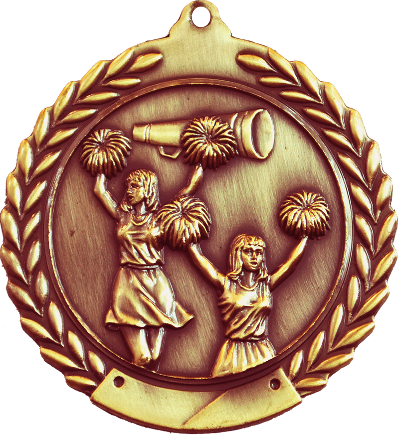 Bronze 2.75" Wreath Cheerleading Medal