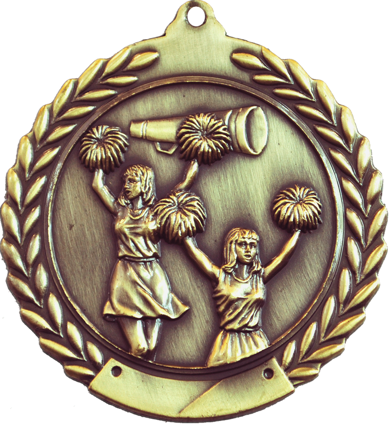 Gold 2.75" Wreath Cheerleading Medal