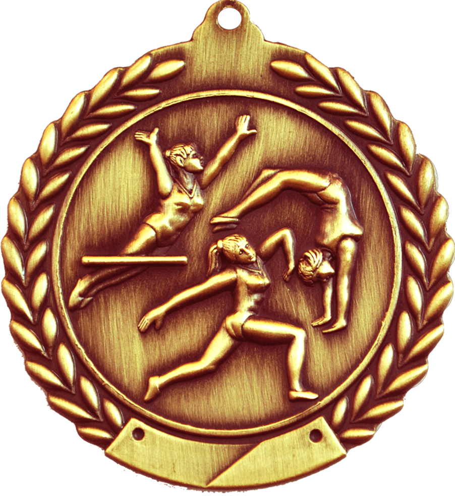Bronze 2.75" Wreath Female Gymnastics Medal