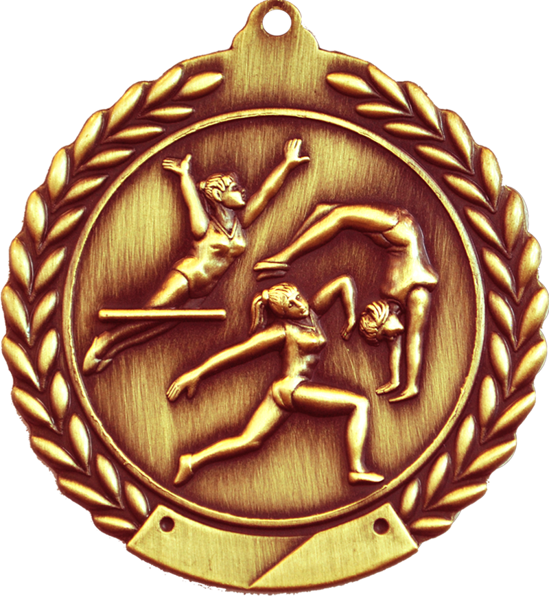 Bronze 2.75" Wreath Female Gymnastics Medal