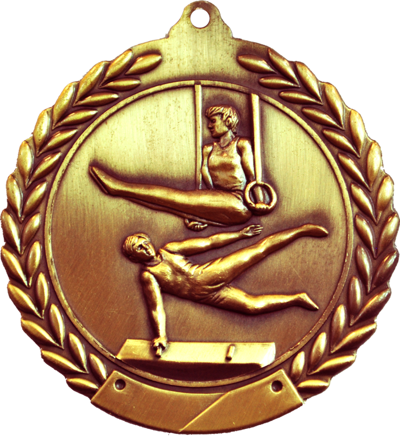 Bronze 2.75" Wreath Male Gymnastics Medal