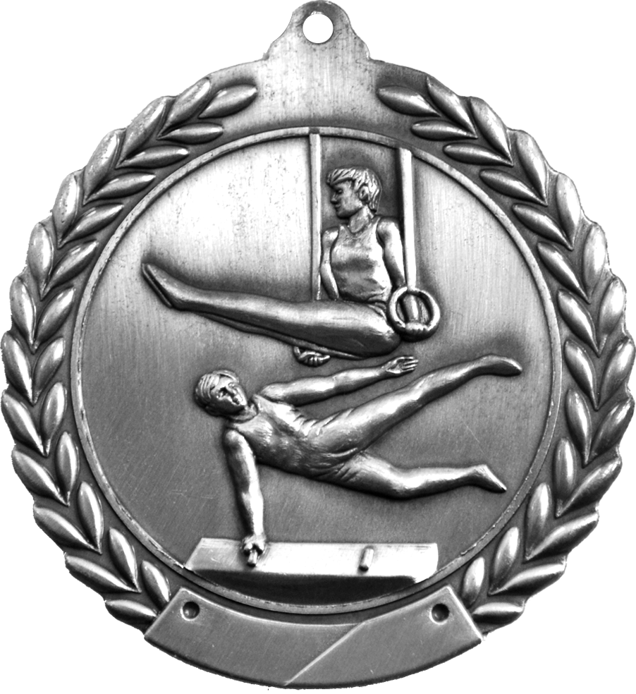 Silver Cheap Wreath Male Gymnastics Medal