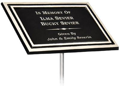 Laser Engraved Cast Aluminum Plaque w/ Stake