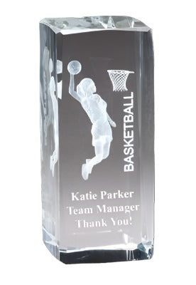 3D Basketball Sports Crystal – Female