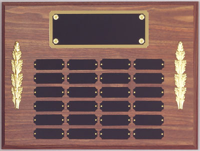 24 Plate Perpetual Name Plaque with Black Plates