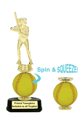 Sponge Spinner Riser Softball Trophy