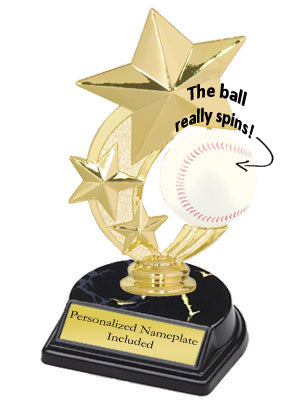 3-Star Spinner Baseball Trophy