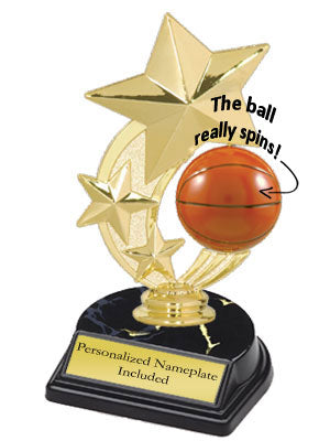 3-Star Spinner Basketball Trophy