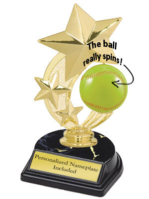 3-Star Spinner Softball Trophy