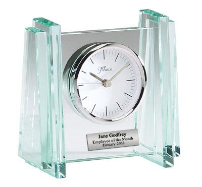 Cube Glass Desk Clock