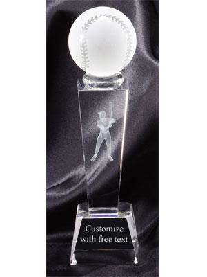 Sports Crystal Baseball Trophy
