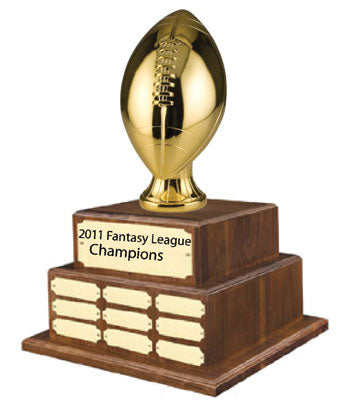 Metalized Football Trophy on Perpetual Base - Gold