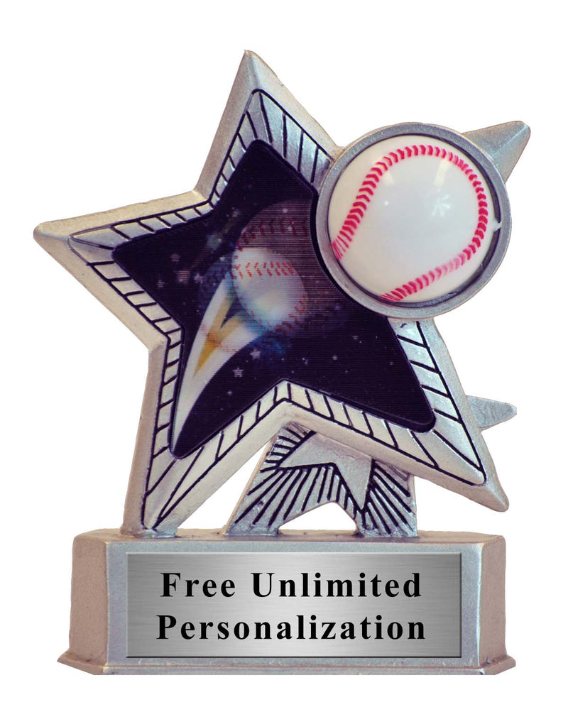 Silver Motion Star Baseball Trophy