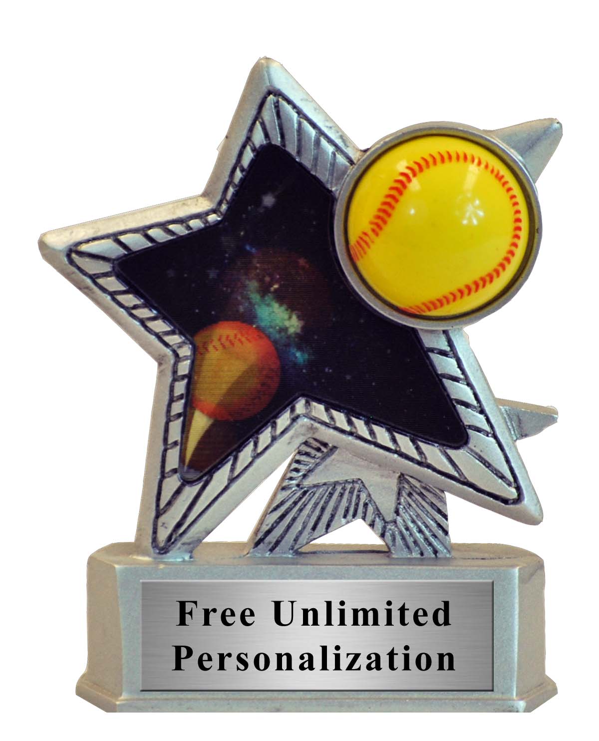 Silver Motion Star Softball Trophy