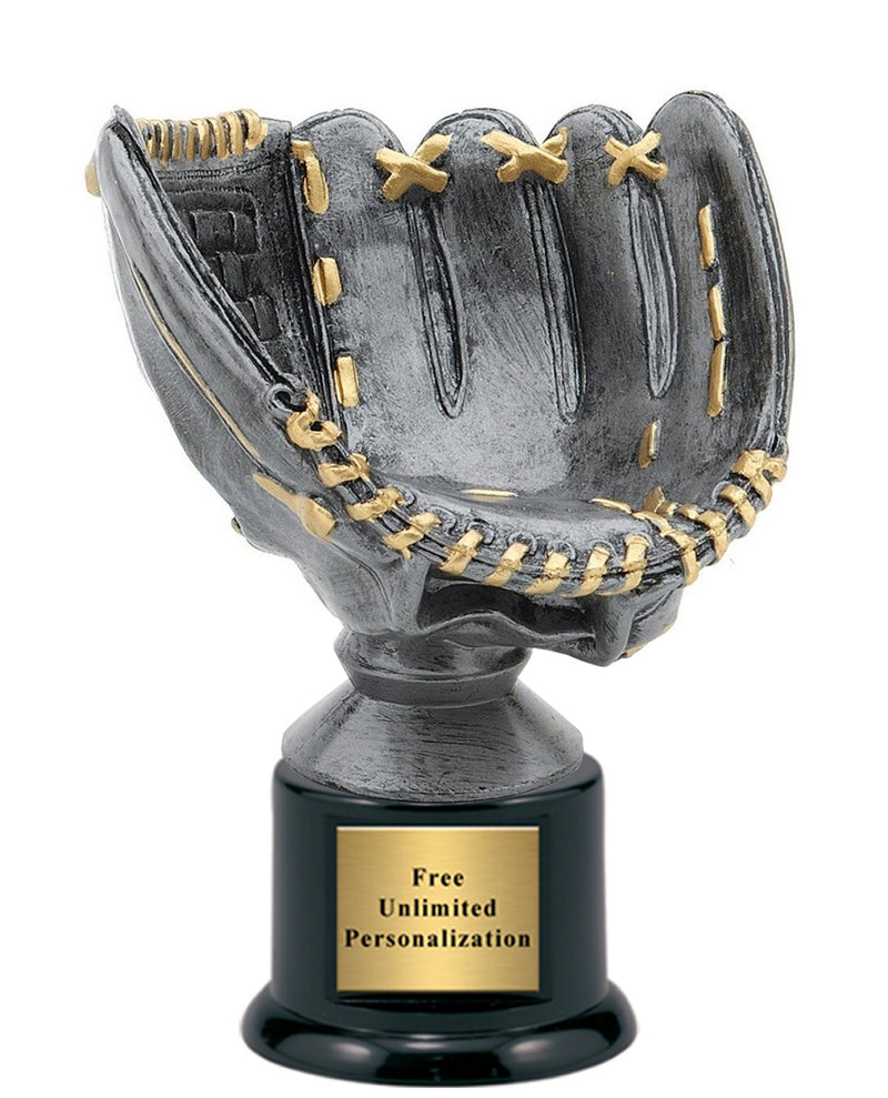 Silver Baseball Glove Trophy
