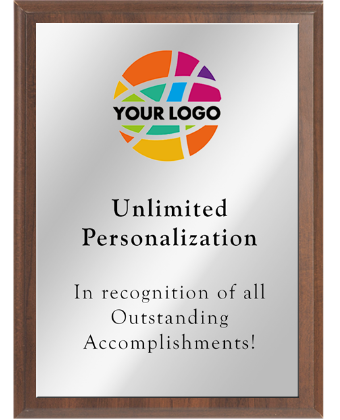 Color Printed Value Plaque Award With Silver Plate