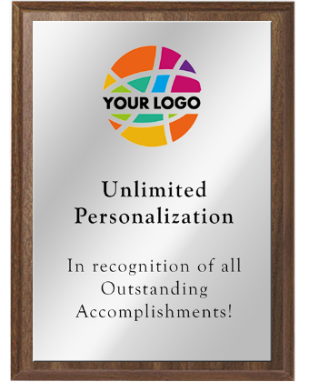 Color Printed Value Plaque Award With Silver Plate