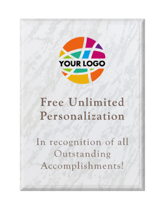 Color Printed White Marble Plaque