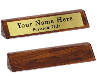 Walnut Wood Name Block With Plate